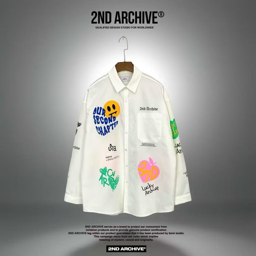 韓國直送 2ND ARCHIVE Smile Doodle Shirt - HLY & CHOCCICO