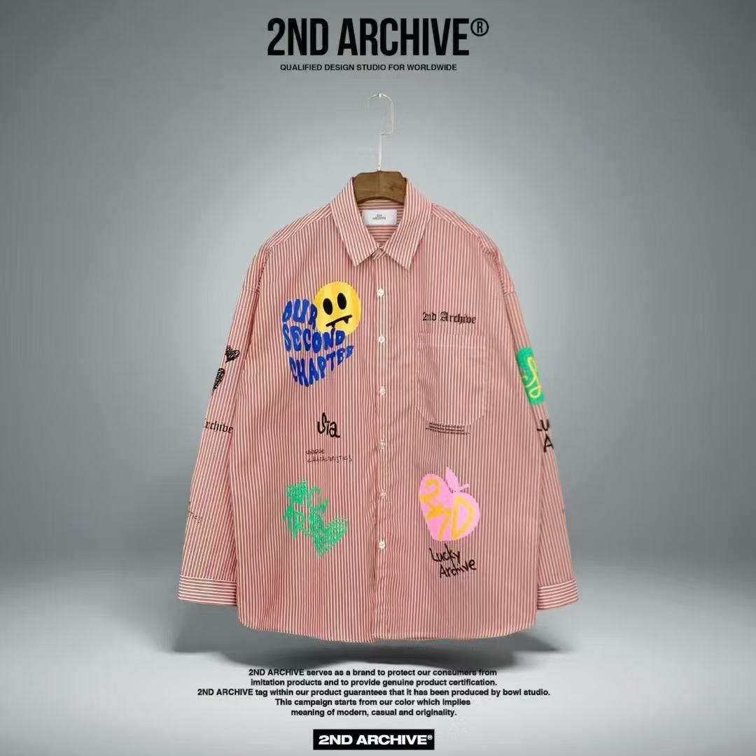 韓國直送 2ND ARCHIVE Smile Doodle Shirt - HLY & CHOCCICO