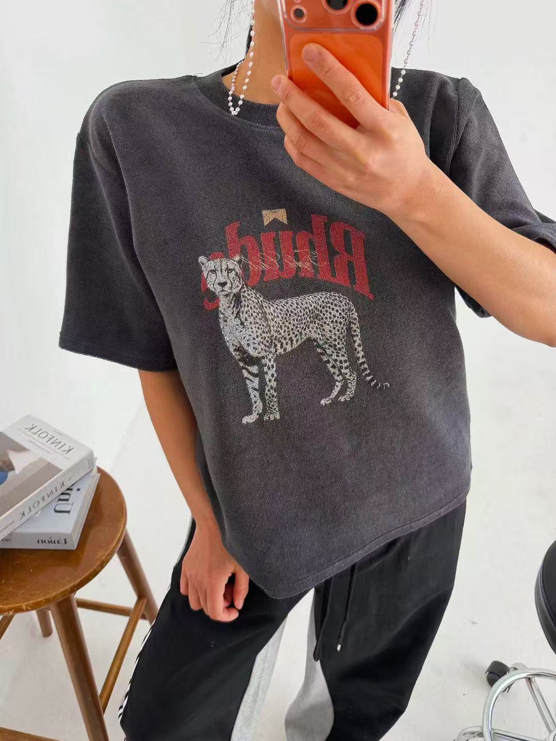 韓國直送Rhud Leopard Graphic Tee