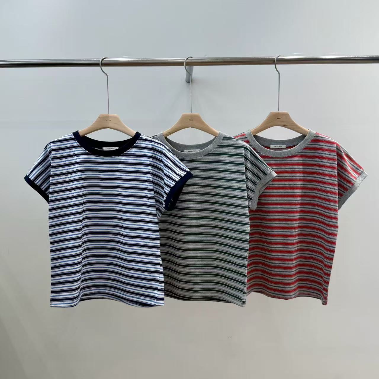 韓國直送Vibrant Stripe Tee / Shorts