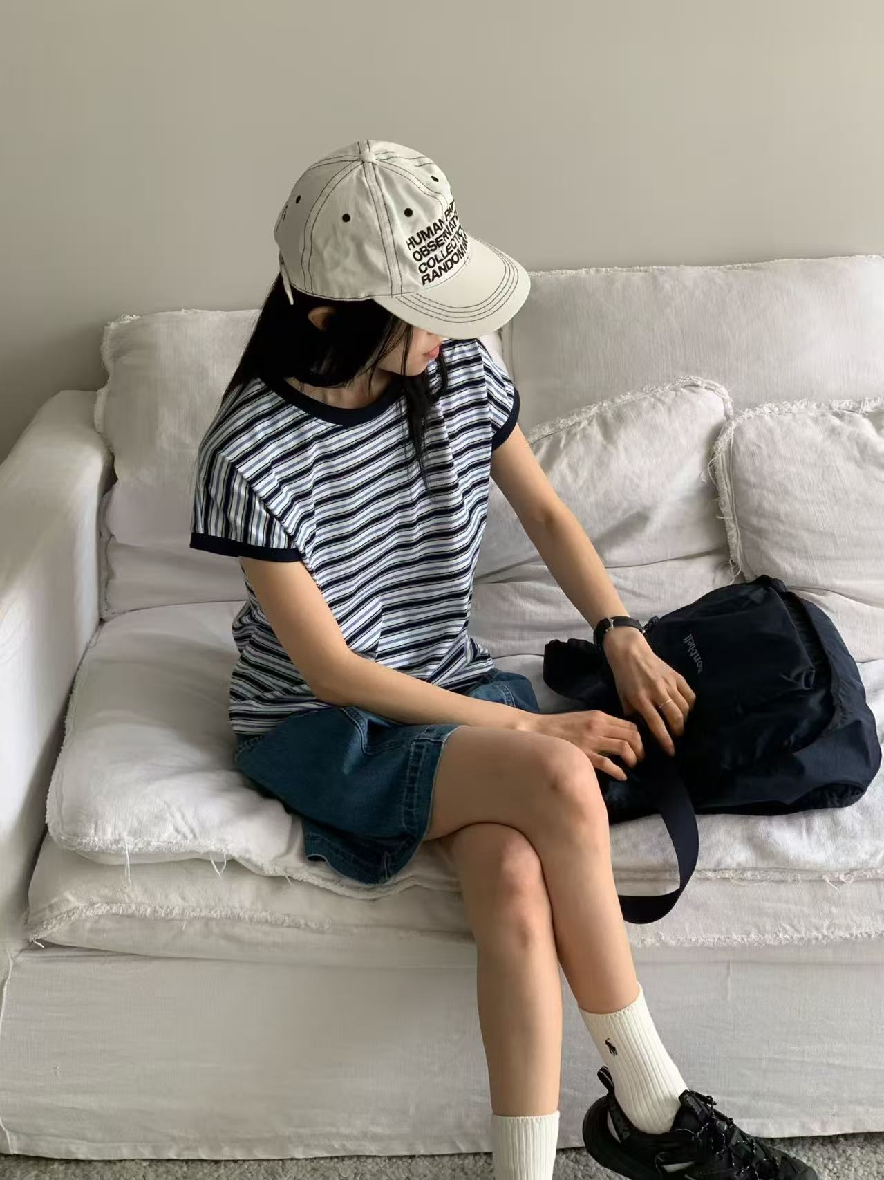 韓國直送Vibrant Stripe Tee / Shorts