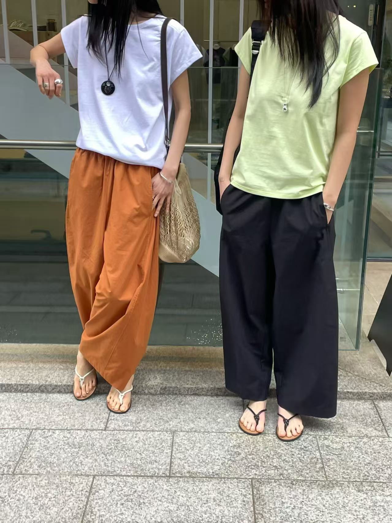 Korea Direct Versatile Elastic Waist Pants / Tee