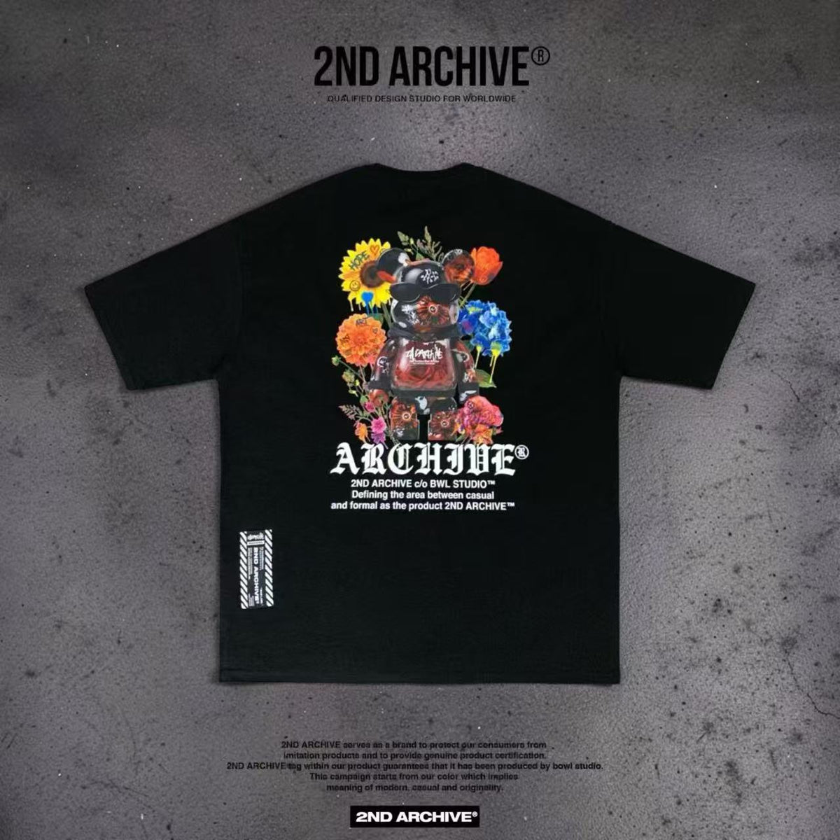 韓國直送🇰🇷 2ND ARCHIVE Floral Cyber-Bear Graphic Tee