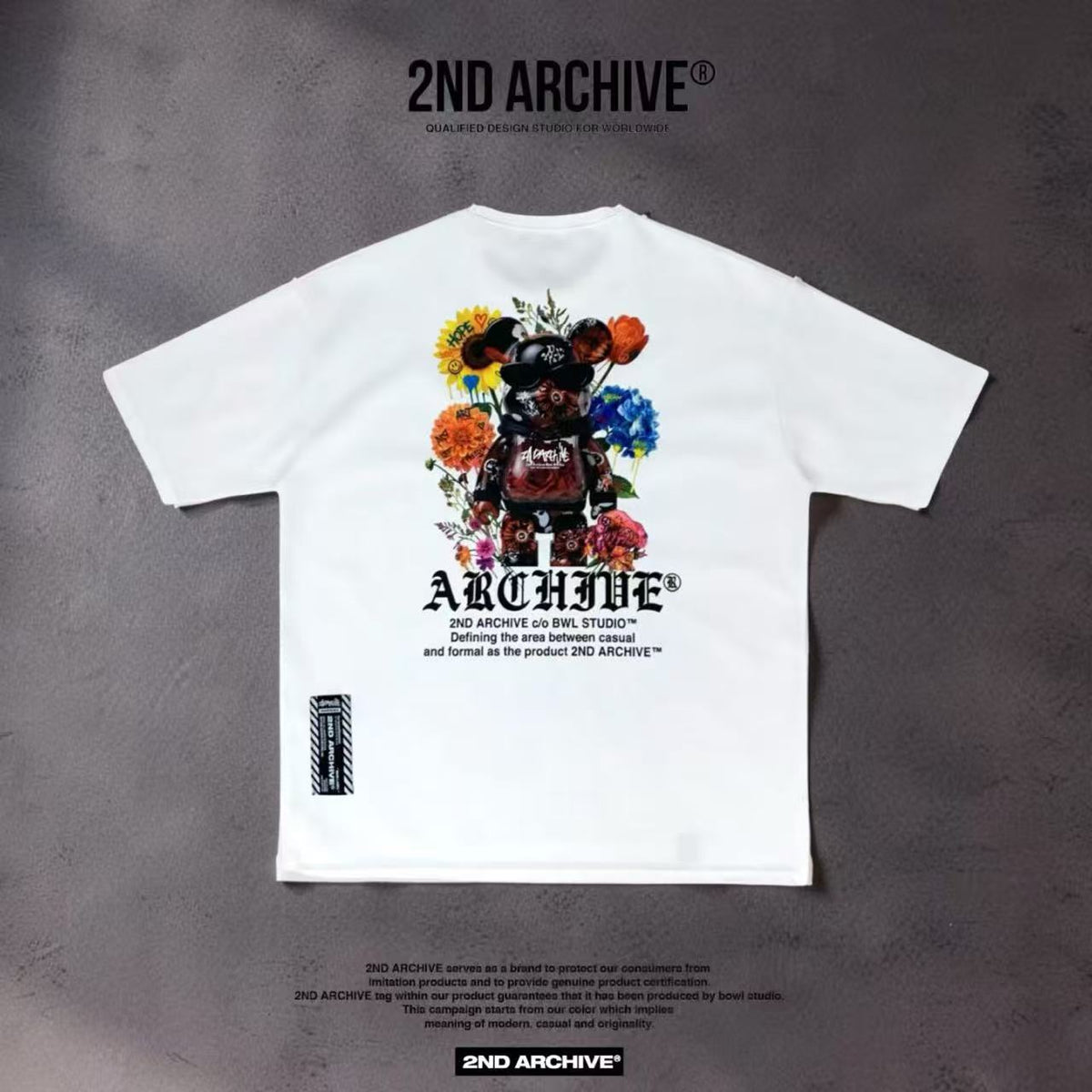 韓國直送🇰🇷 2ND ARCHIVE Floral Cyber-Bear Graphic Tee
