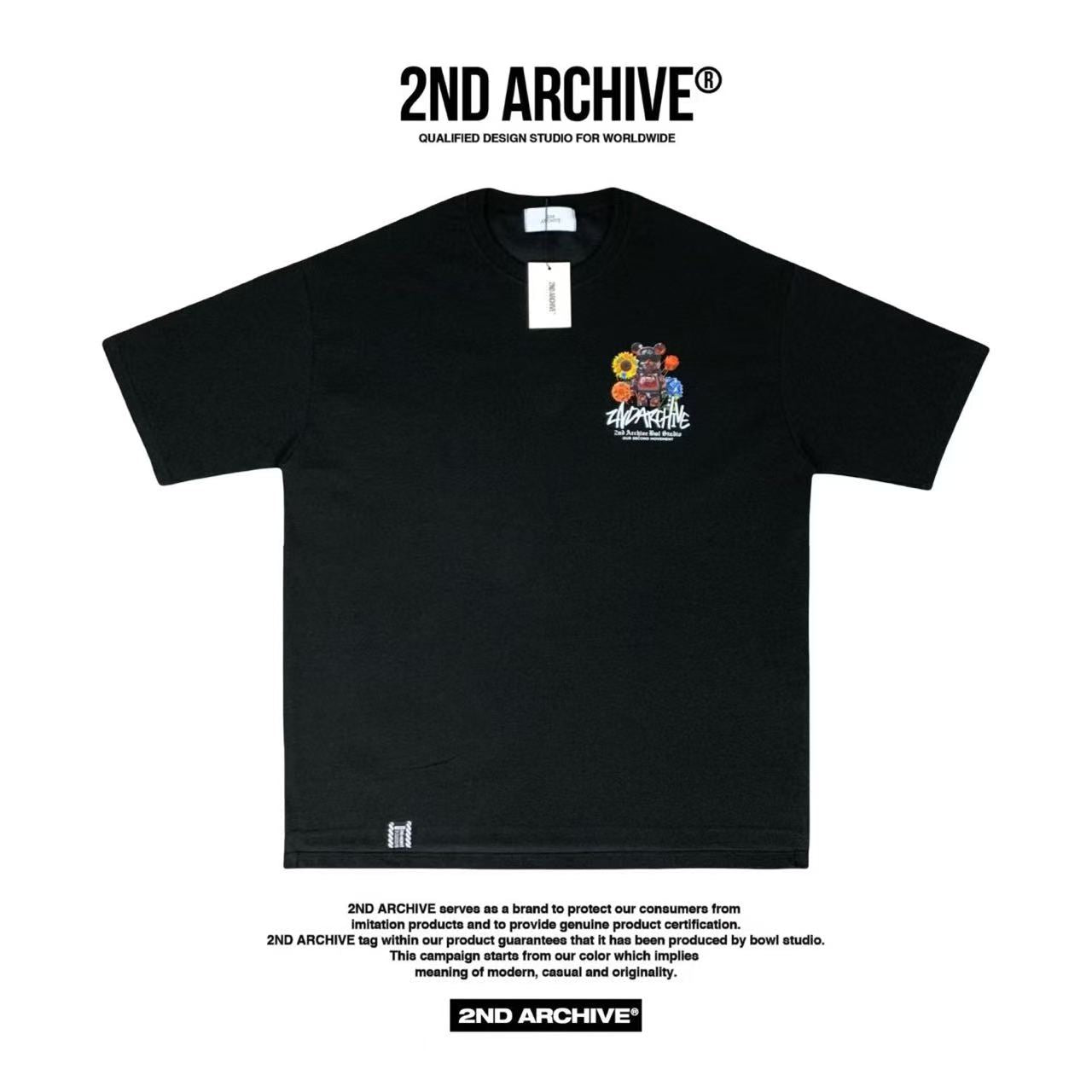 Direct from Korea 🇰🇷 2ND ARCHIVE Floral Cyber-Bear Graphic Tee