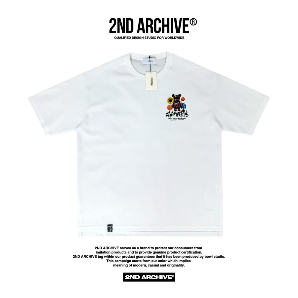 韓國直送🇰🇷 2ND ARCHIVE Floral Cyber-Bear Graphic Tee
