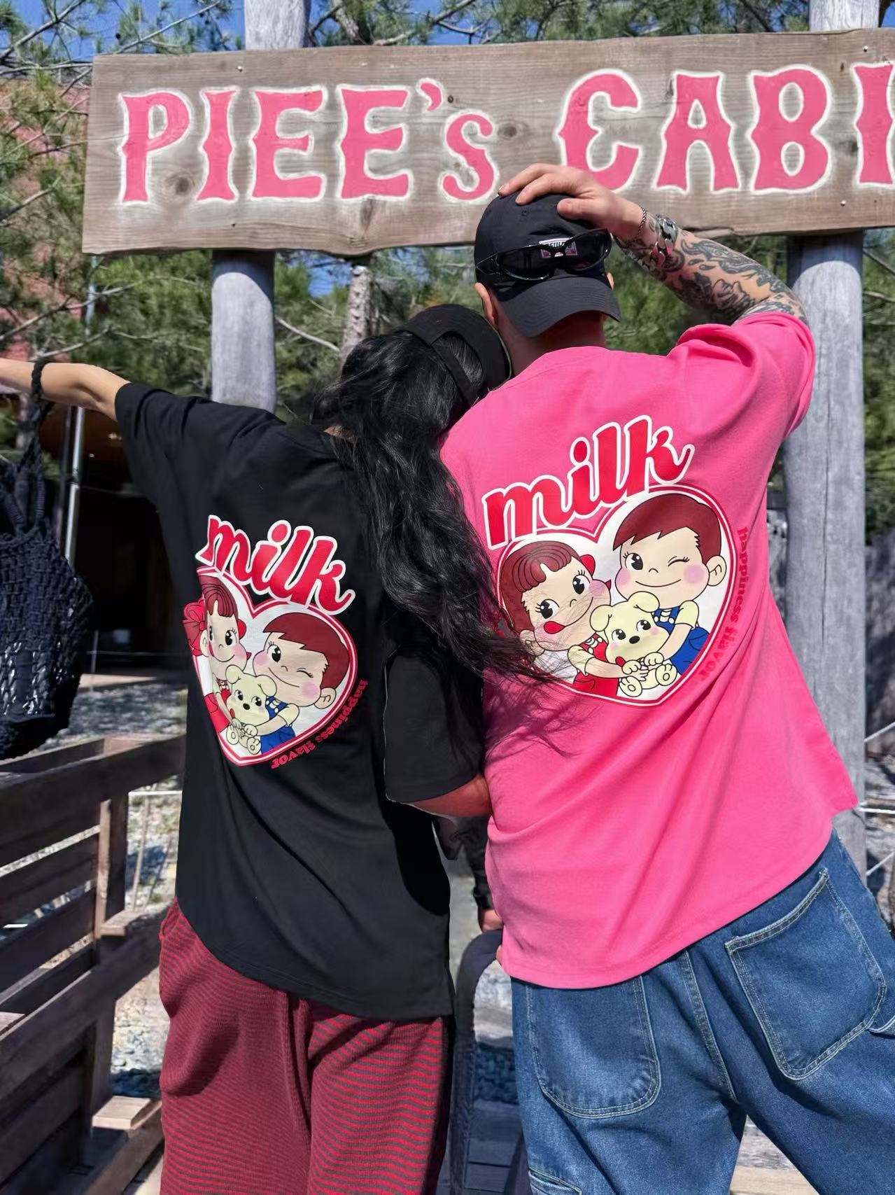 🇰🇷韓國直送🇰🇷 PLUS 82 HIYA Vintage Cartoon Heart Graphic Tee