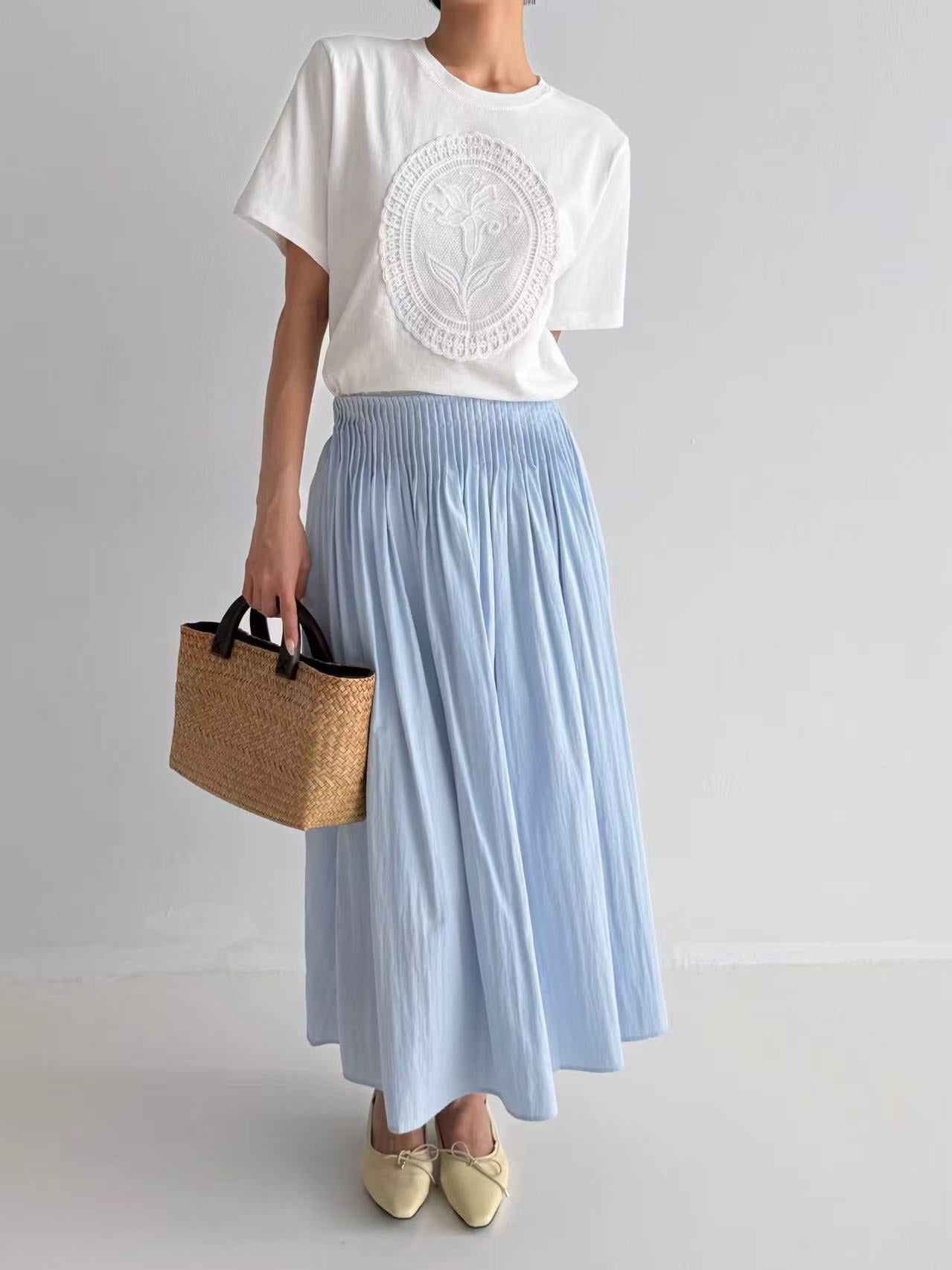 🇰🇷韓國直送🇰🇷 MARIE "ENHANCE" Collar Embroidery Tee