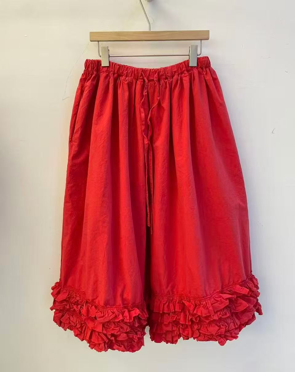 Korean Direct Delivery Cozy Tiered Ruffle Gaucho Pants
