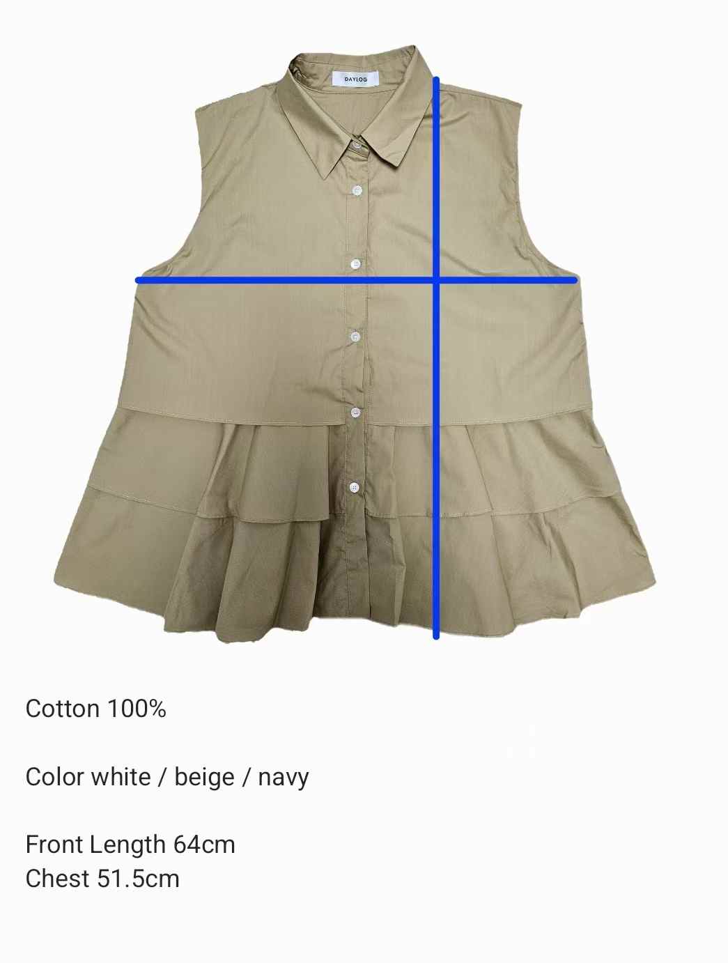韓國直送Tiered Harmony Sleeveless Shirt