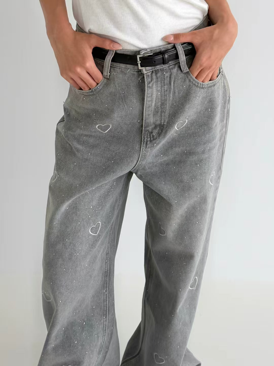 韓國直送Glitter Heart Jeans