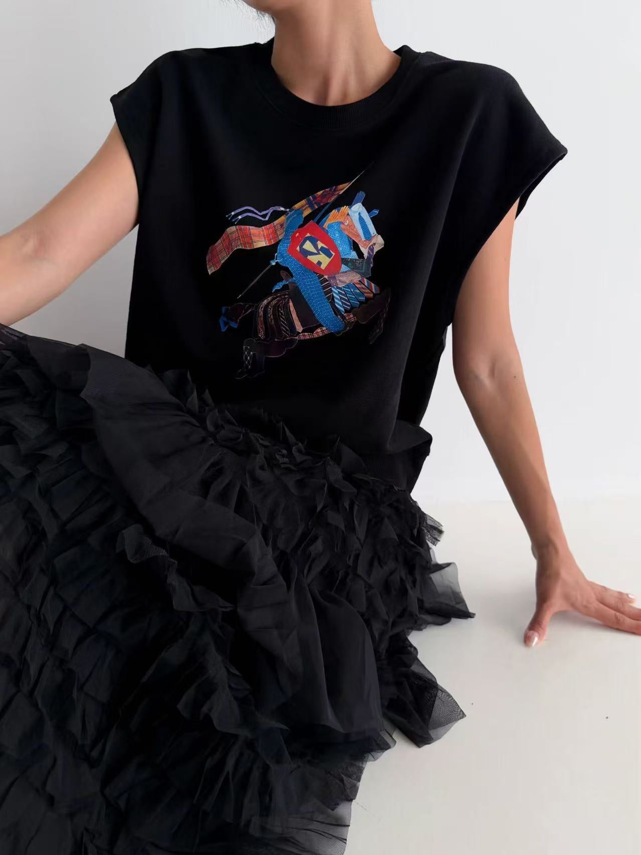 韓國直送Equestrian Print Cap Tee / Skirt