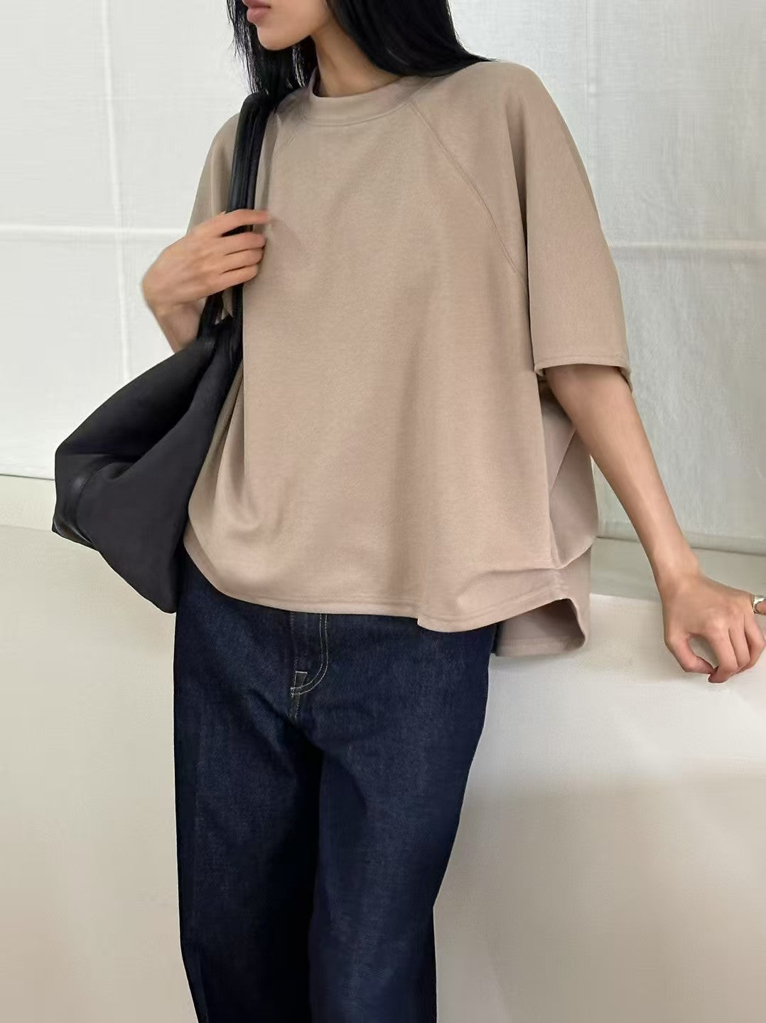 韓國直送Asymmetric Loose Raglan Tee / Shorts