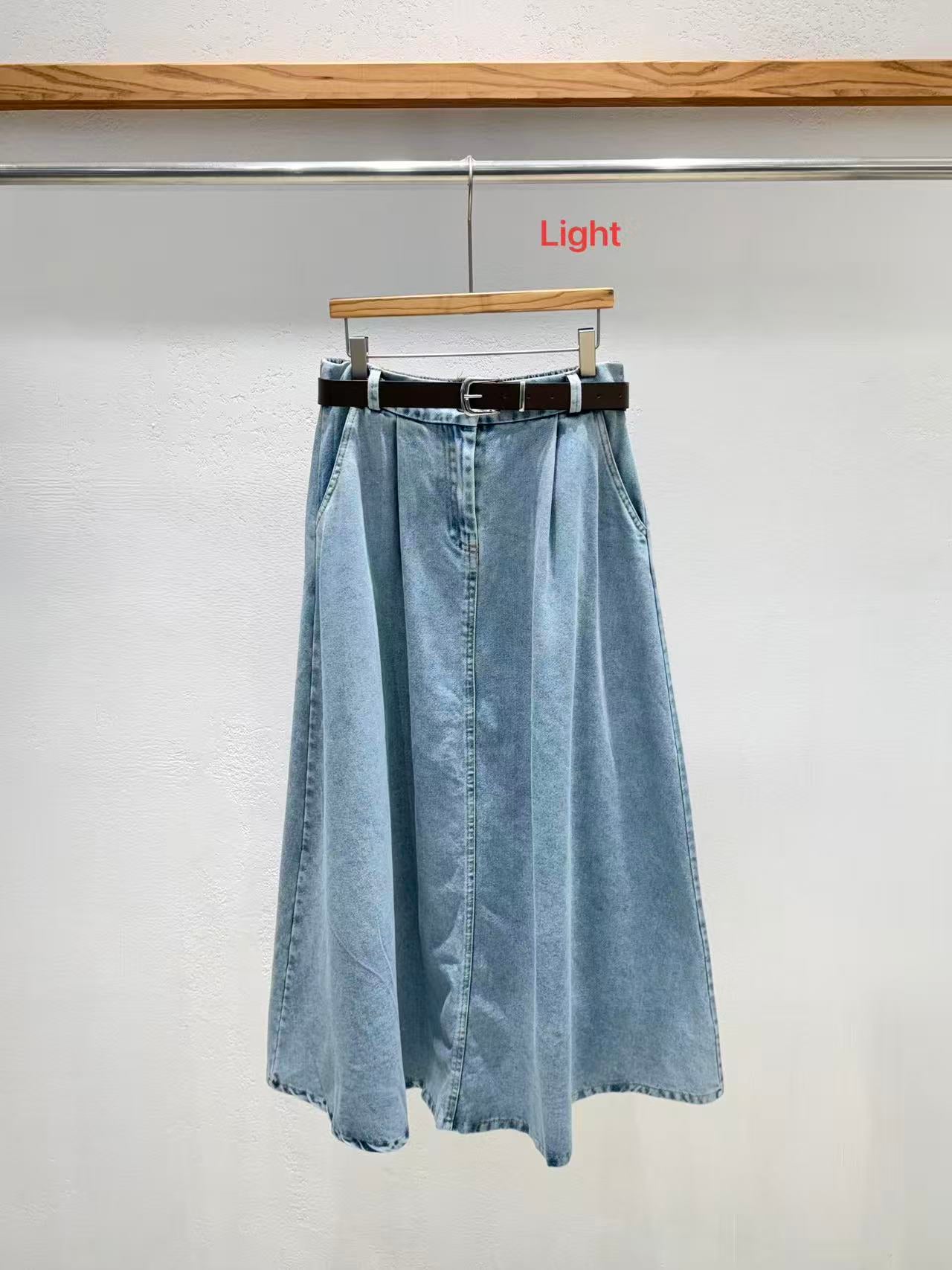 韓國直送Luna Denim Maxi Skirt