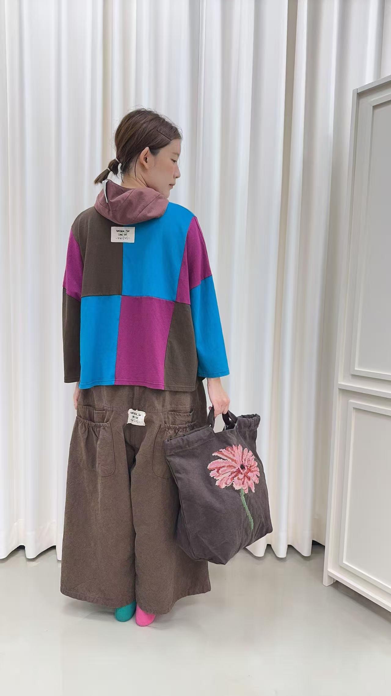 韓國直送Geometric Color-Block Loose Top /Pants