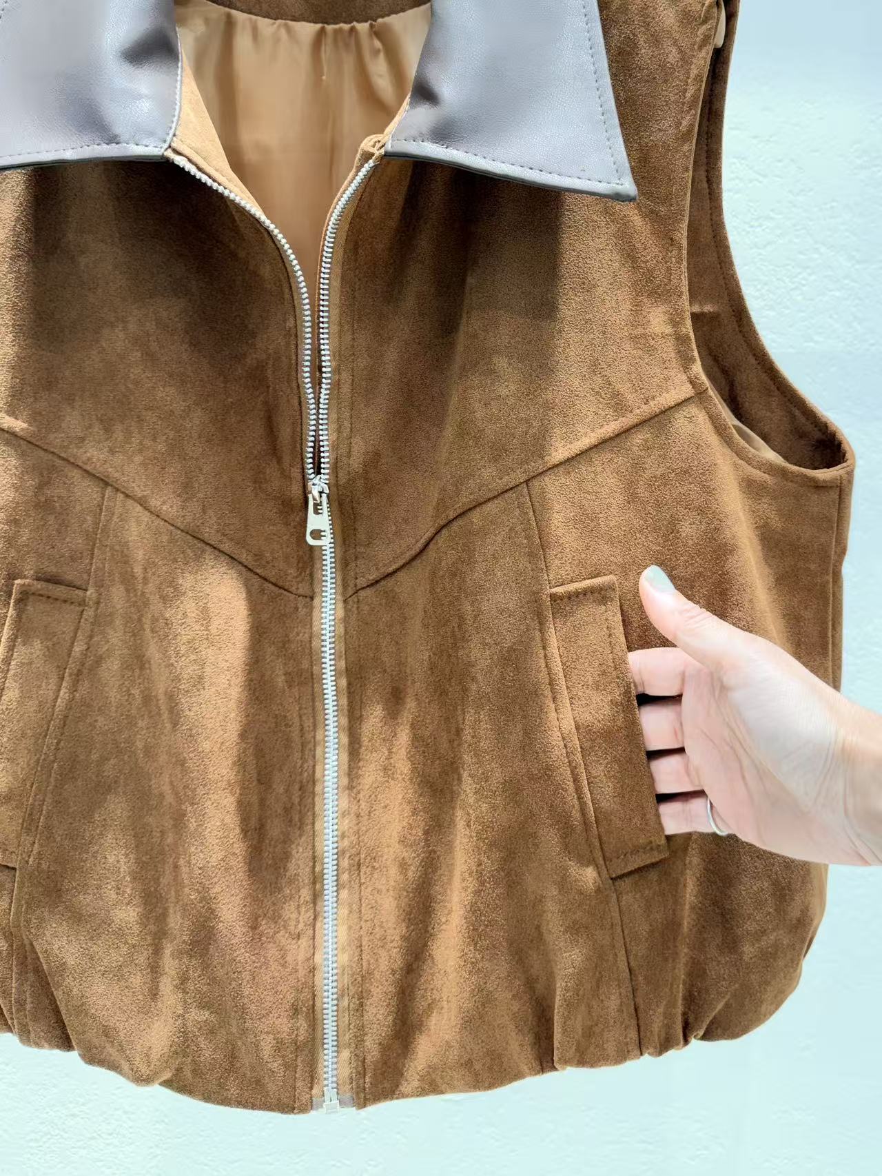 韓國直送Leo Suede Bomber Vest