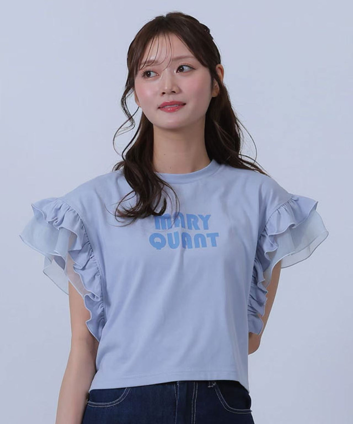 日本直送Mary Quant Frilled sleeve pullover Tee