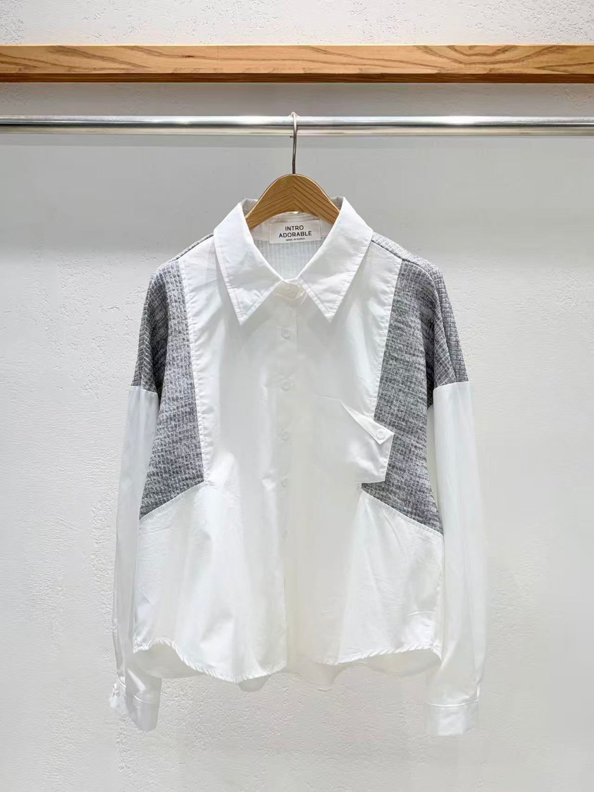 韓國直送Colorblock Texture Shirt