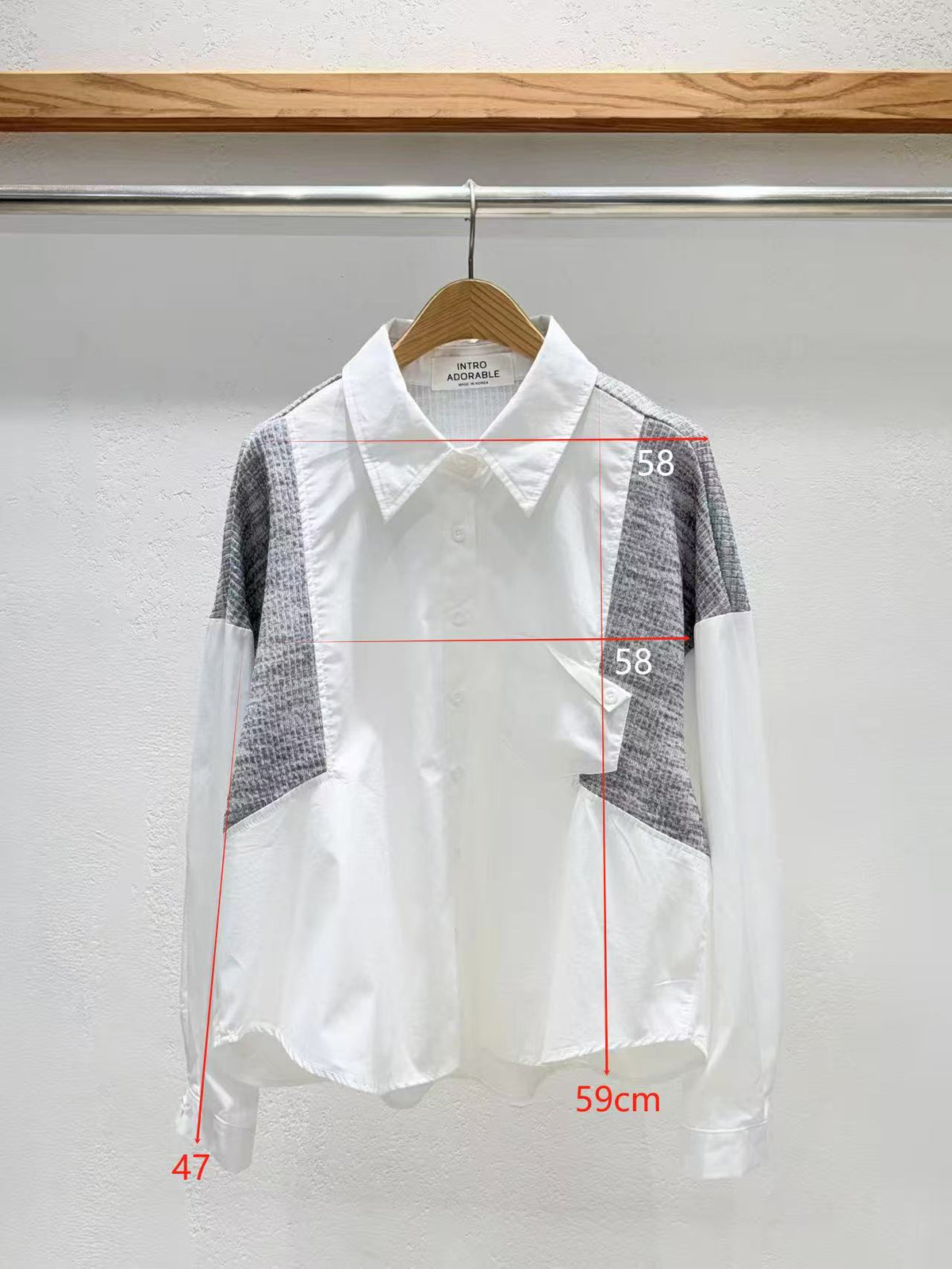 韓國直送Colorblock Texture Shirt
