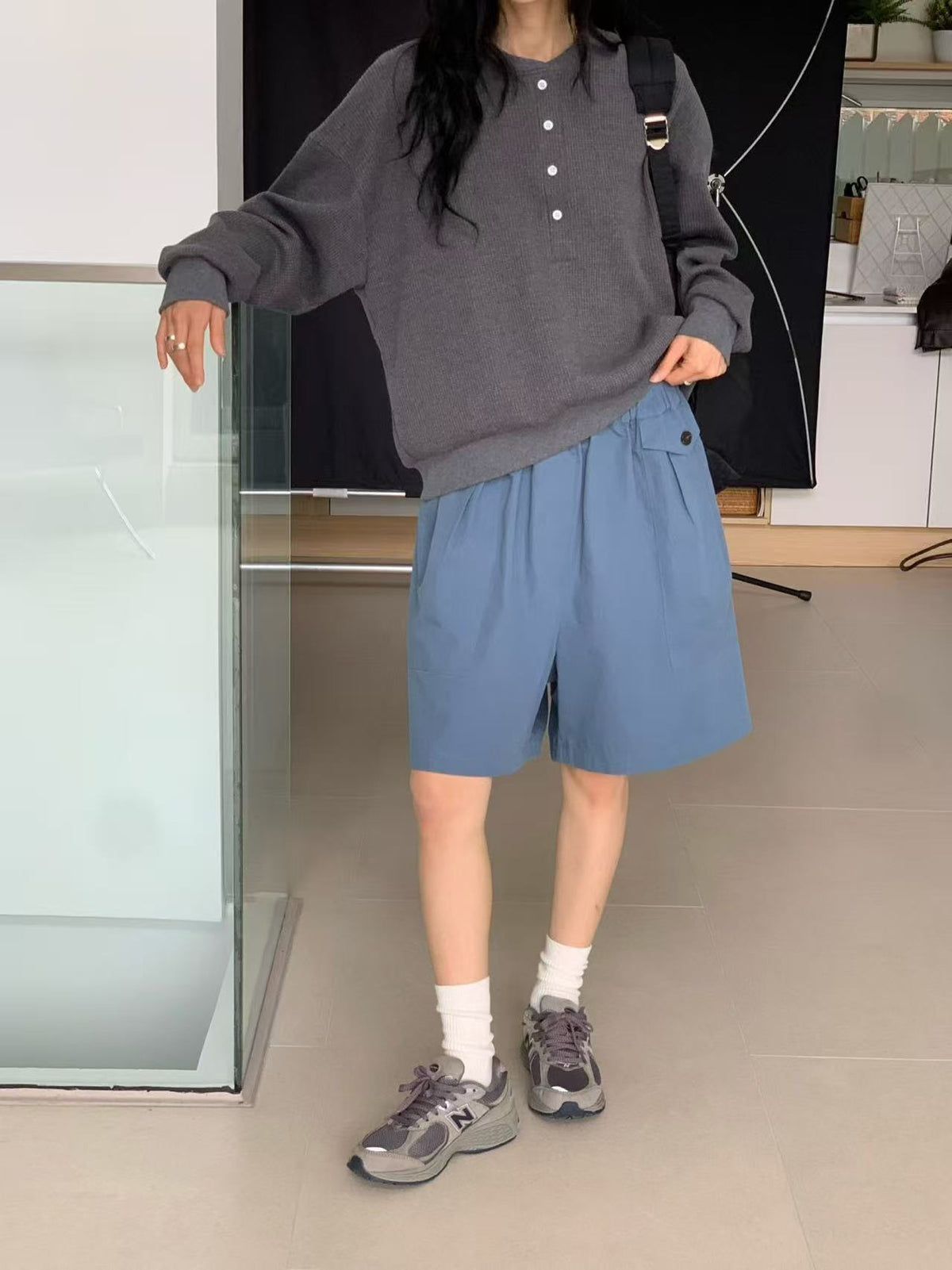 韓國直送 Waffle Henley / Pocket Bermuda