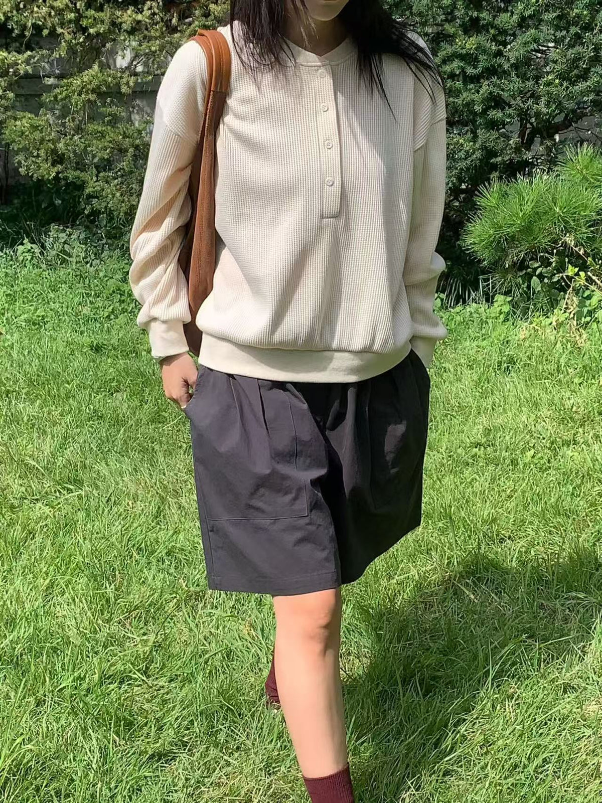 韓國直送 Waffle Henley / Pocket Bermuda