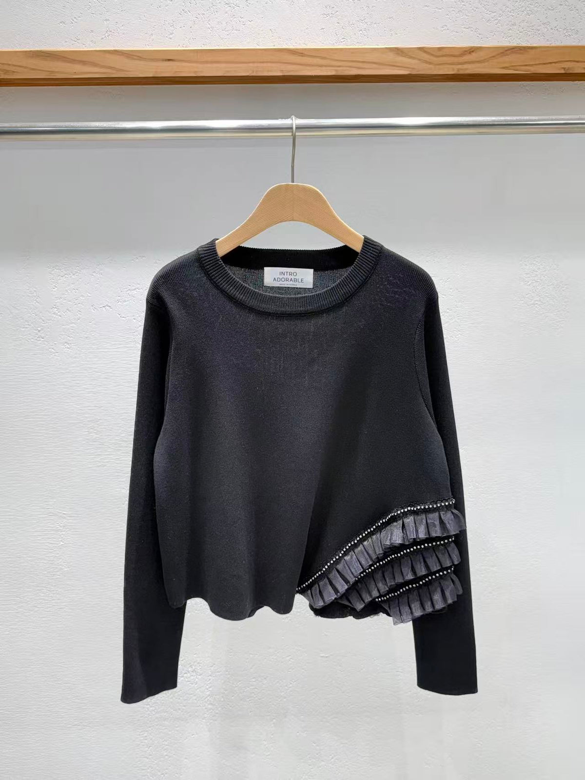 韓國直送Pearl Ruffle Knit