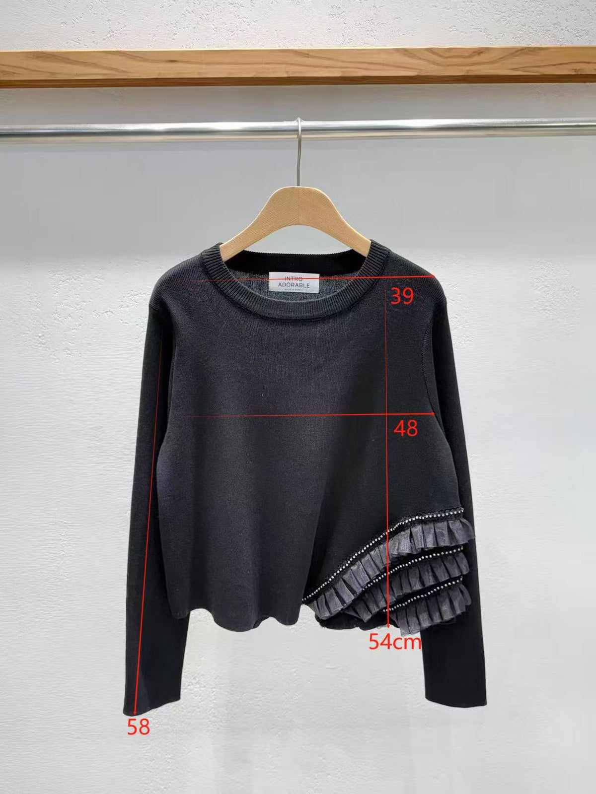 韓國直送Pearl Ruffle Knit