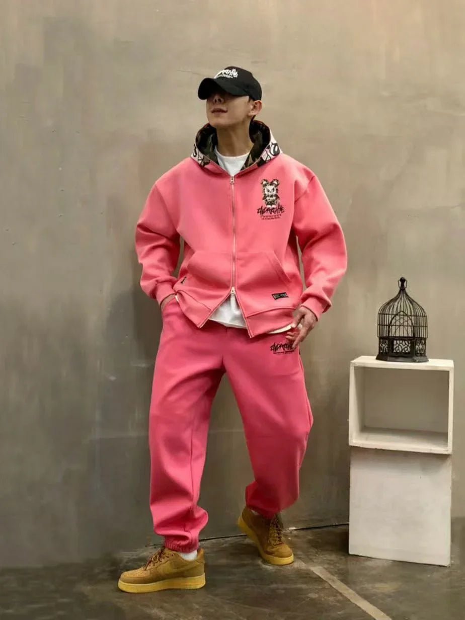 韓國直送🇰🇷 2ND ARCHIVE Angry Camo Bear Pulhood Zip - up - HLY & CHOCCICO