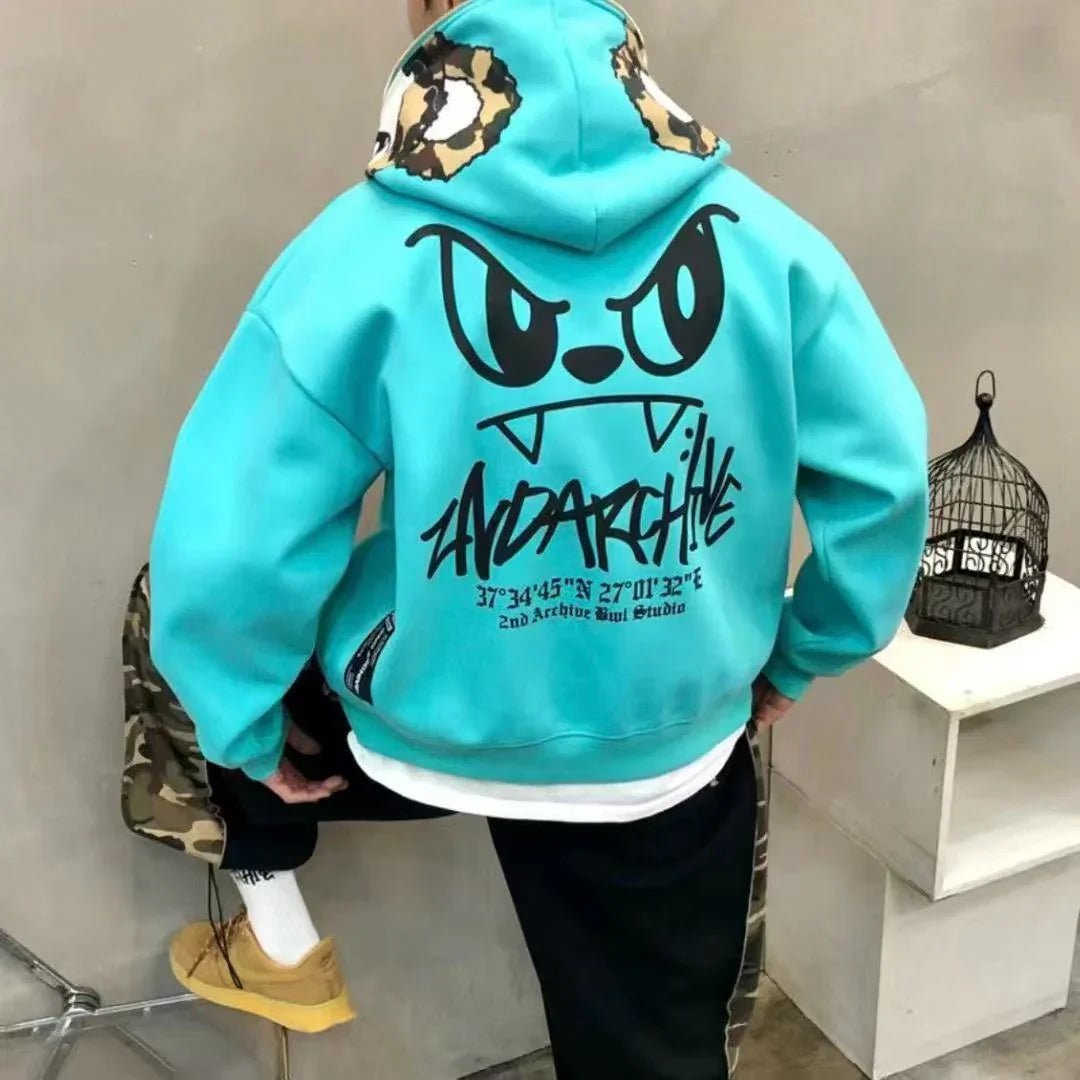 韓國直送🇰🇷 2ND ARCHIVE Angry Camo Bear Pulhood Zip - up - HLY & CHOCCICO