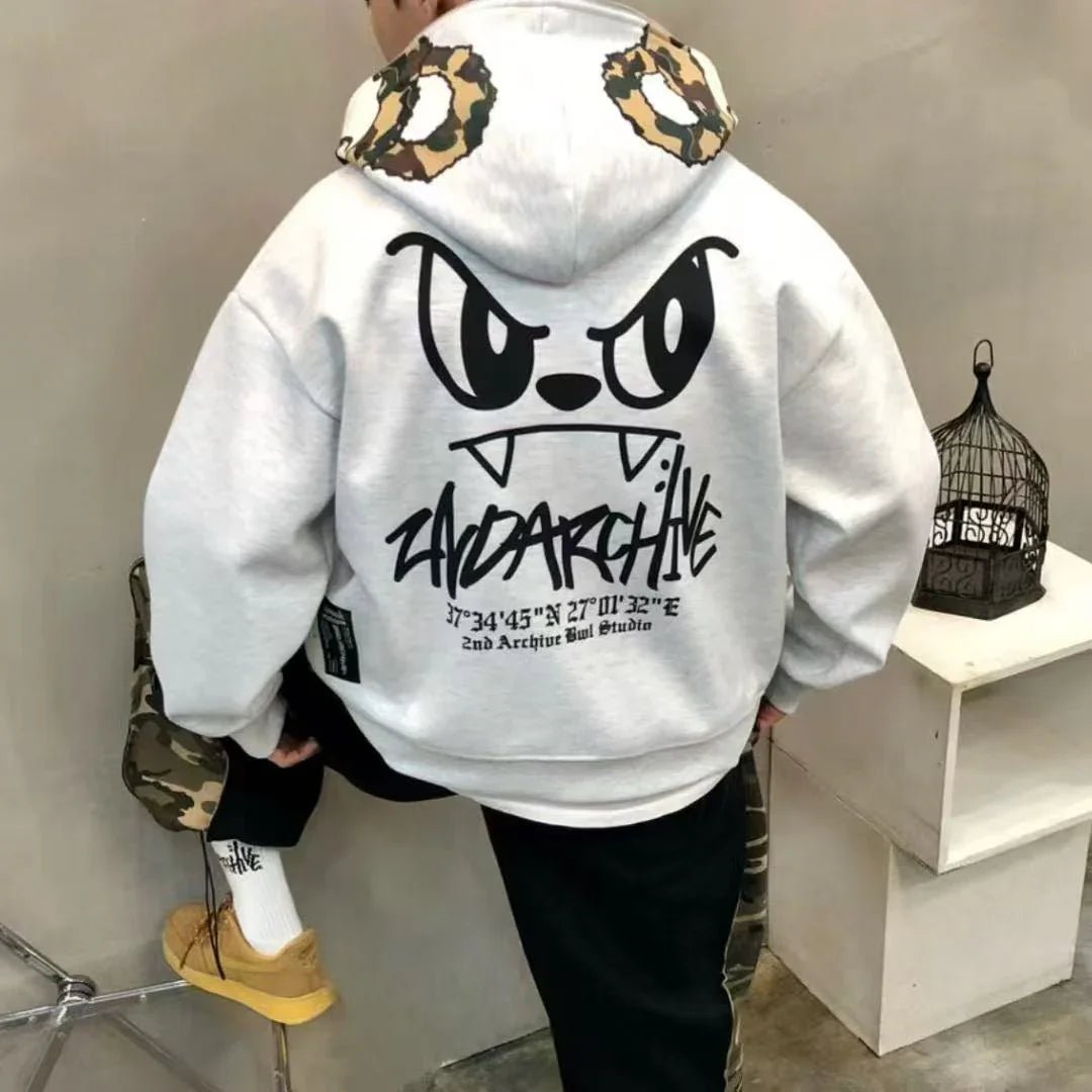 韓國直送🇰🇷 2ND ARCHIVE Angry Camo Bear Pulhood Zip - up - HLY & CHOCCICO