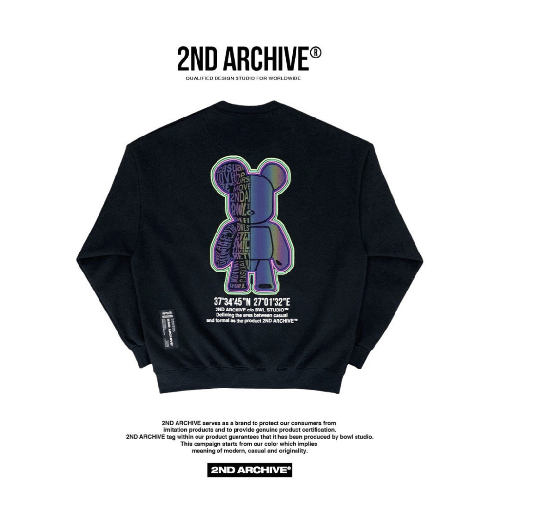 韓國直送🇰🇷 2ND ARCHIVE Aurora Half Bear Sweatshirt HLY & CHOCCICO
