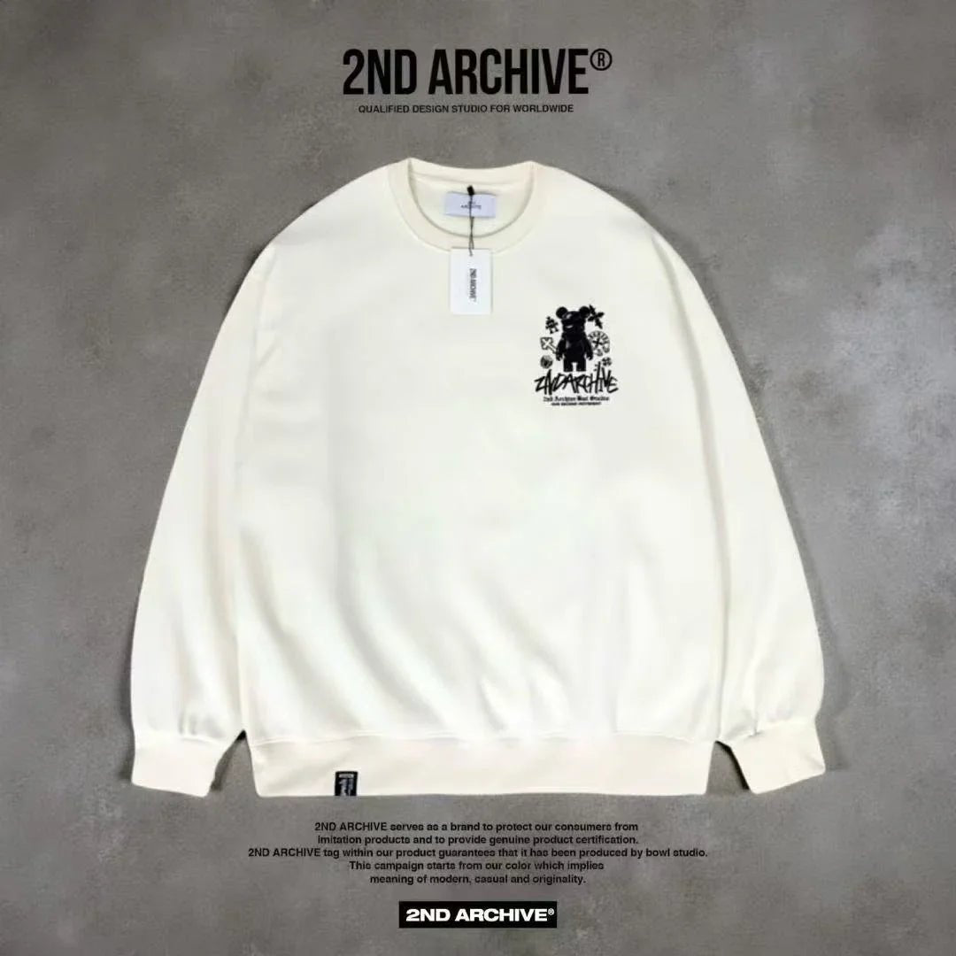 韓國直送 2ND ARCHIVE Black Cross Bear Sweatshirt - HLY & CHOCCICO