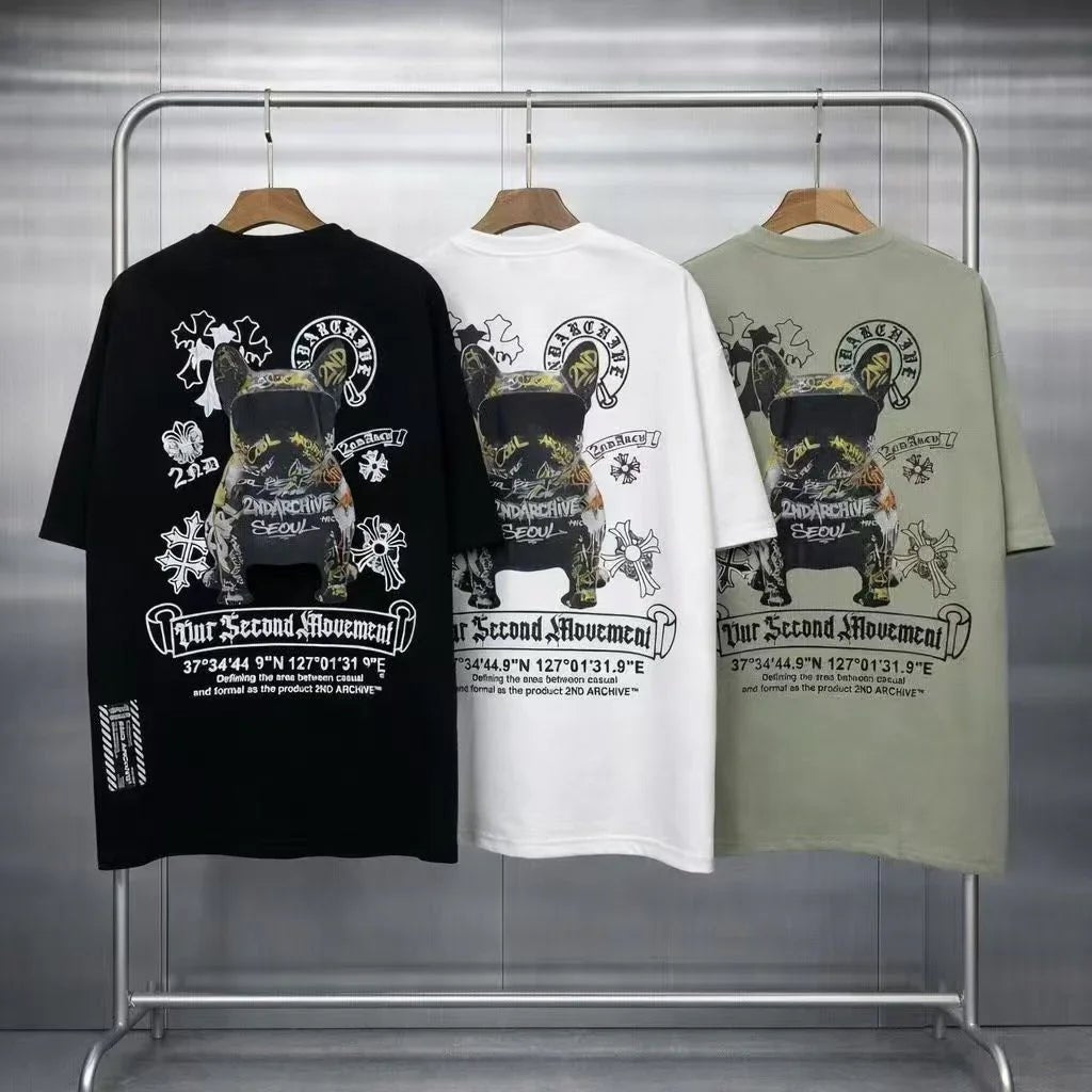韓國直送🇰🇷 2ND ARCHIVE Black Sunglasses Dog Tee - HLY & CHOCCICO