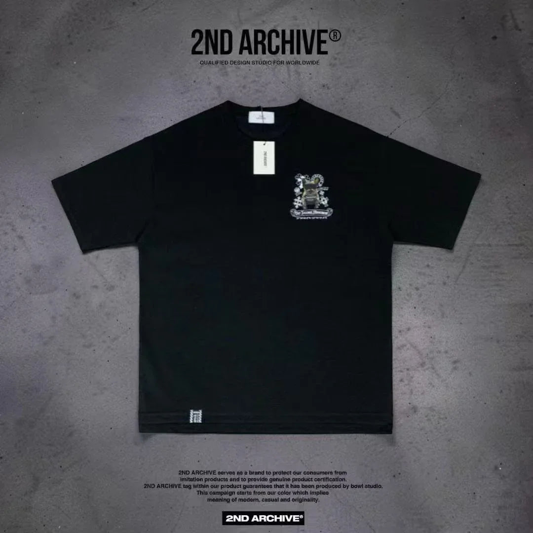 韓國直送🇰🇷 2ND ARCHIVE Black Sunglasses Dog Tee - HLY & CHOCCICO