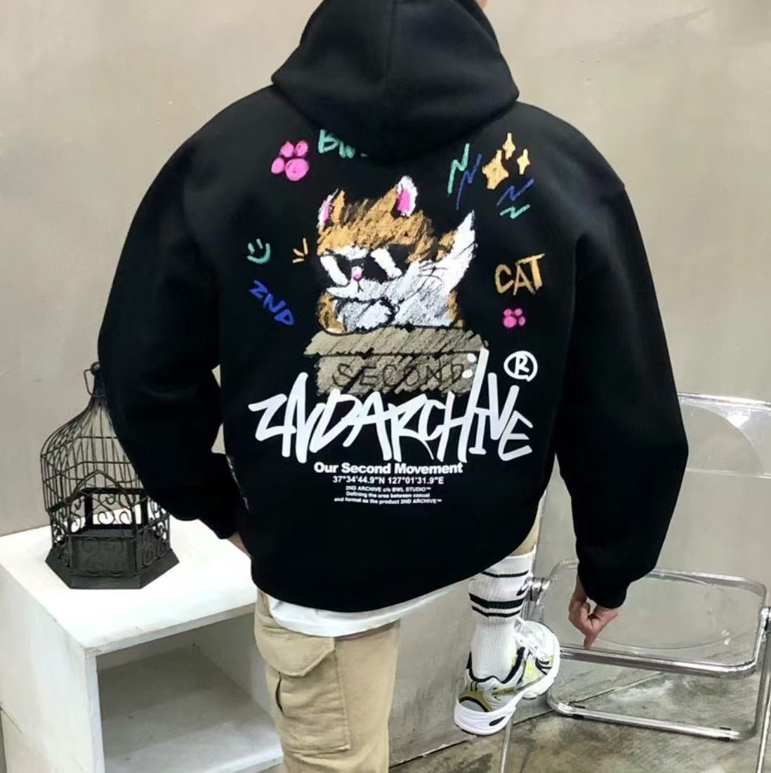 韓國直送🇰🇷 2ND ARCHIVE Box Cat Hoodie - HLY & CHOCCICO