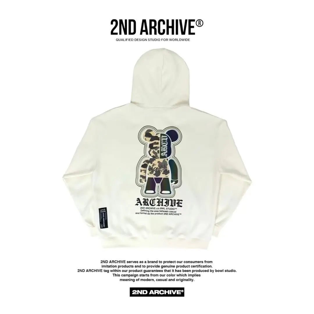 韓國直送🇰🇷 2ND ARCHIVE Camo Bear Scotch Fleece Hoodie - HLY & CHOCCICO