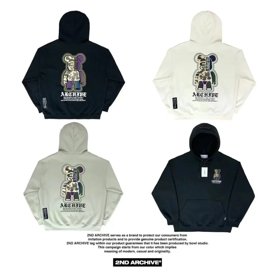 韓國直送🇰🇷 2ND ARCHIVE Camo Bear Scotch Fleece Hoodie - HLY & CHOCCICO