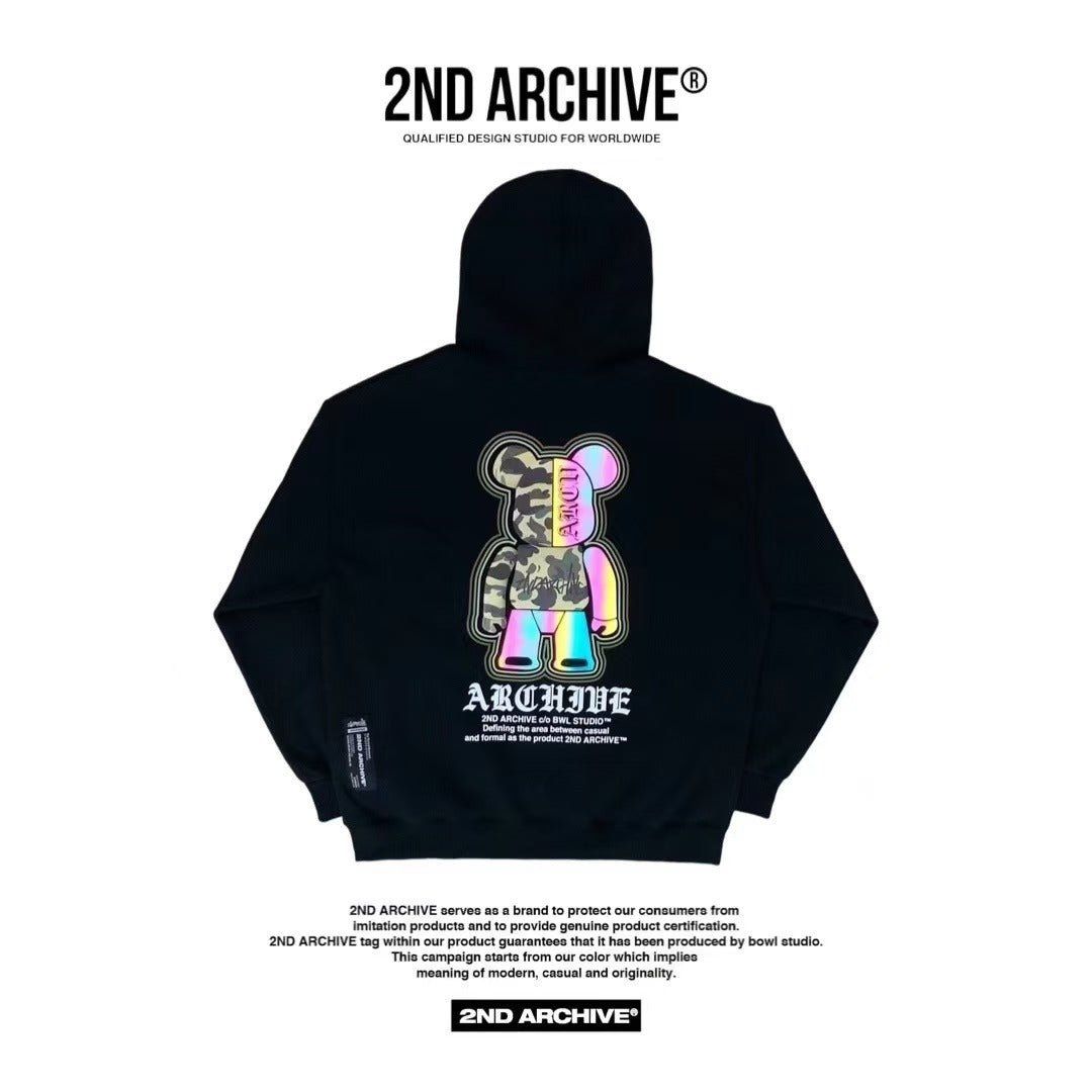 韓國直送🇰🇷 2ND ARCHIVE Camo Bear Scotch Fleece Hoodie - HLY & CHOCCICO