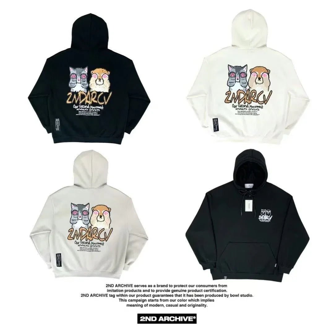 韓國直送🇰🇷 2ND ARCHIVE Cat Shiba Crayon Hoodie - HLY & CHOCCICO
