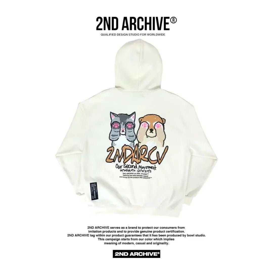 韓國直送🇰🇷 2ND ARCHIVE Cat Shiba Crayon Hoodie - HLY & CHOCCICO