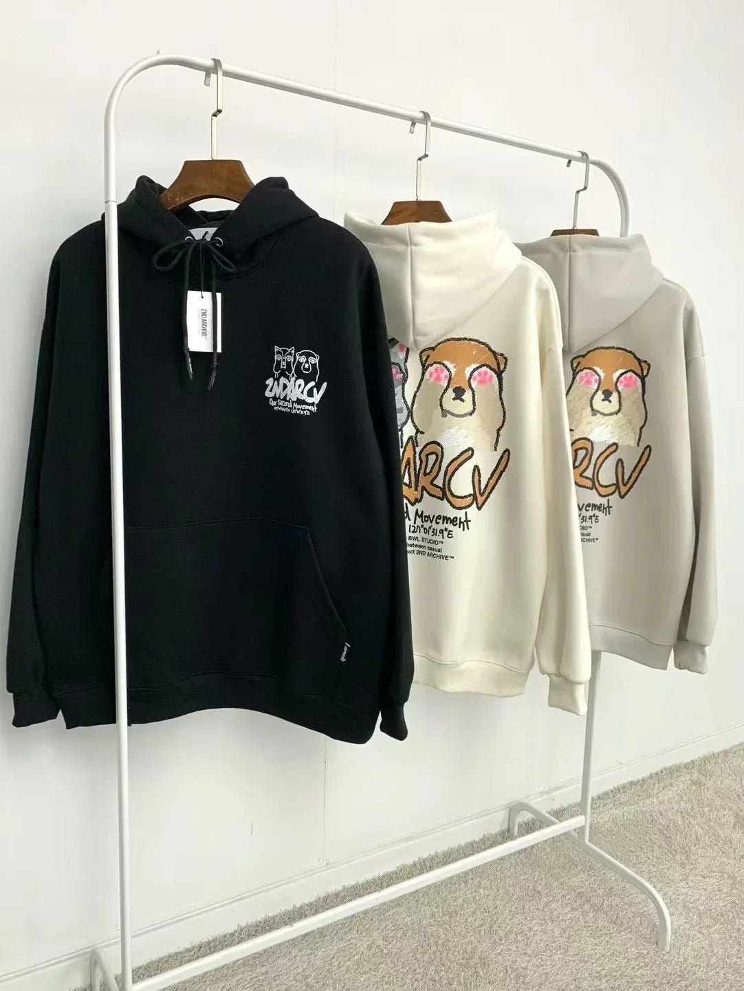 韓國直送🇰🇷 2ND ARCHIVE Cat Shiba Crayon Hoodie - HLY & CHOCCICO