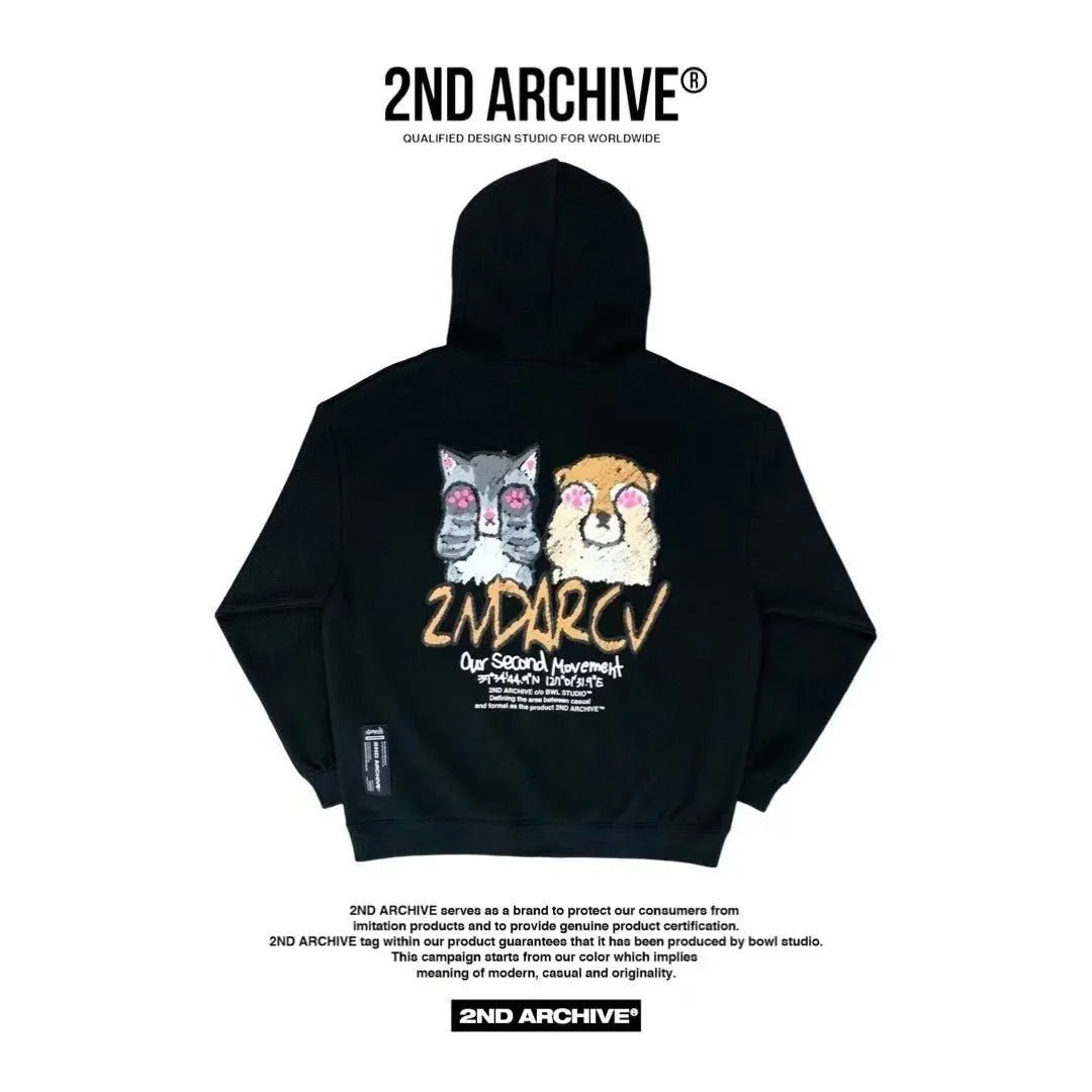 韓國直送🇰🇷 2ND ARCHIVE Cat Shiba Crayon Hoodie - HLY & CHOCCICO