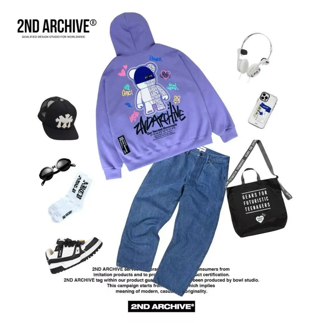 🇰🇷韓國直送🇰🇷 2nd ARCHIVE Colorful Bear Hoodie - HLY & CHOCCICO