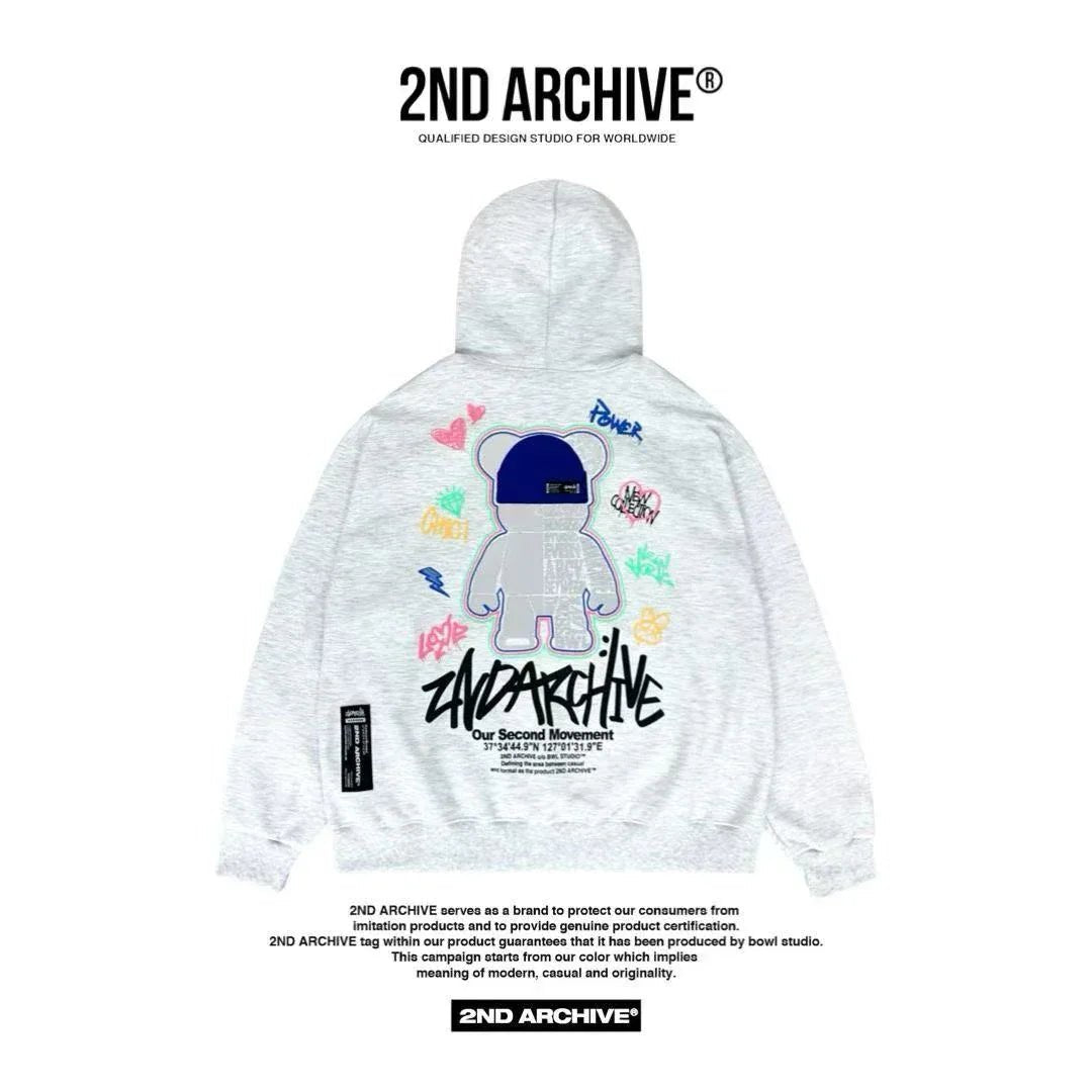 🇰🇷韓國直送🇰🇷 2nd ARCHIVE Colorful Bear Hoodie - HLY & CHOCCICO