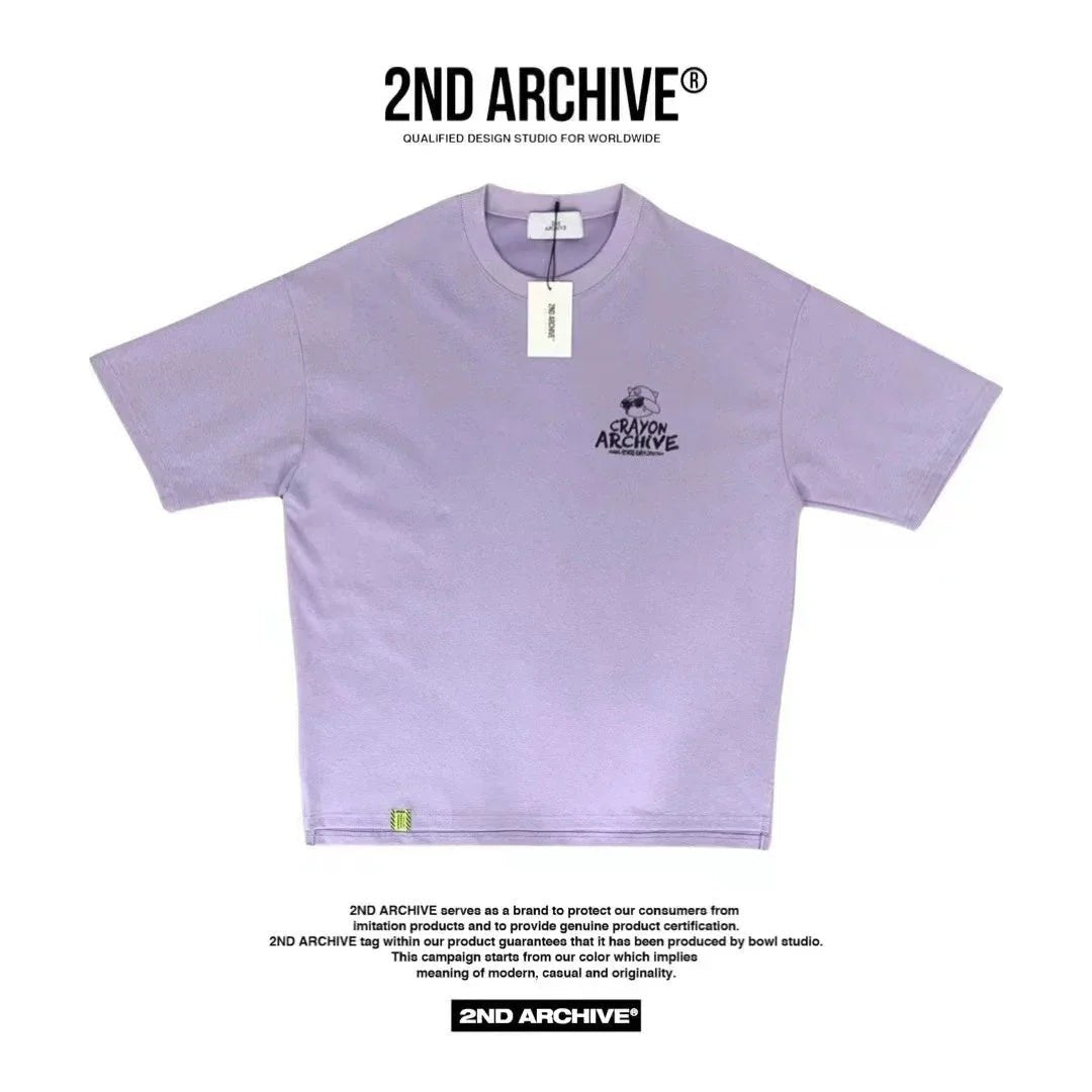 韓國直送🇰🇷 2ND ARCHIVE Crayon Cat Short Sleeve Tee - 4 Color - HLY & CHOCCICO
