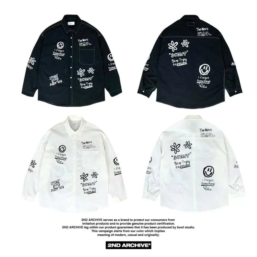 韓國直送2nd ARCHIVE Crayons Lettering Shirt - HLY & CHOCCICO