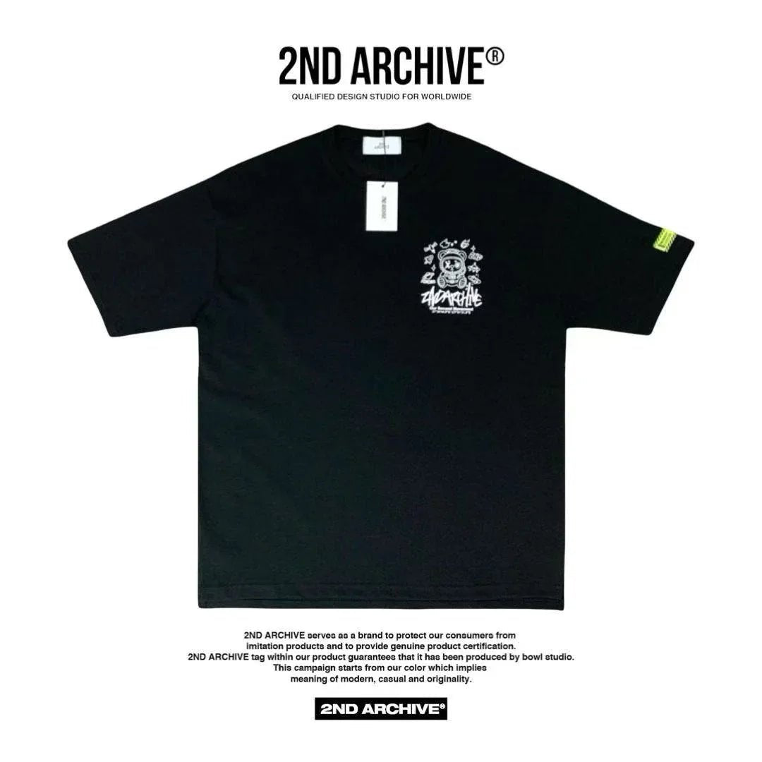 🇰🇷韓國直送🇰🇷 2ND ARCHIVE Glow - in - the - Dark Space Bear Half Palty Tee - HLY & CHOCCICO