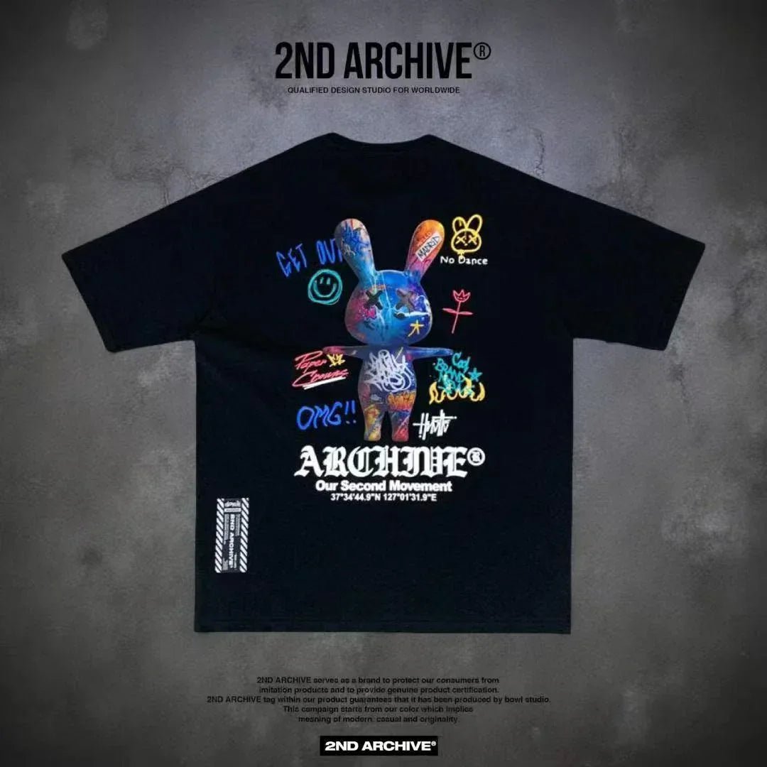 🇰🇷韓國直送🇰🇷 2ND ARCHIVE Graffiti Rabbit Tee - HLY & CHOCCICO