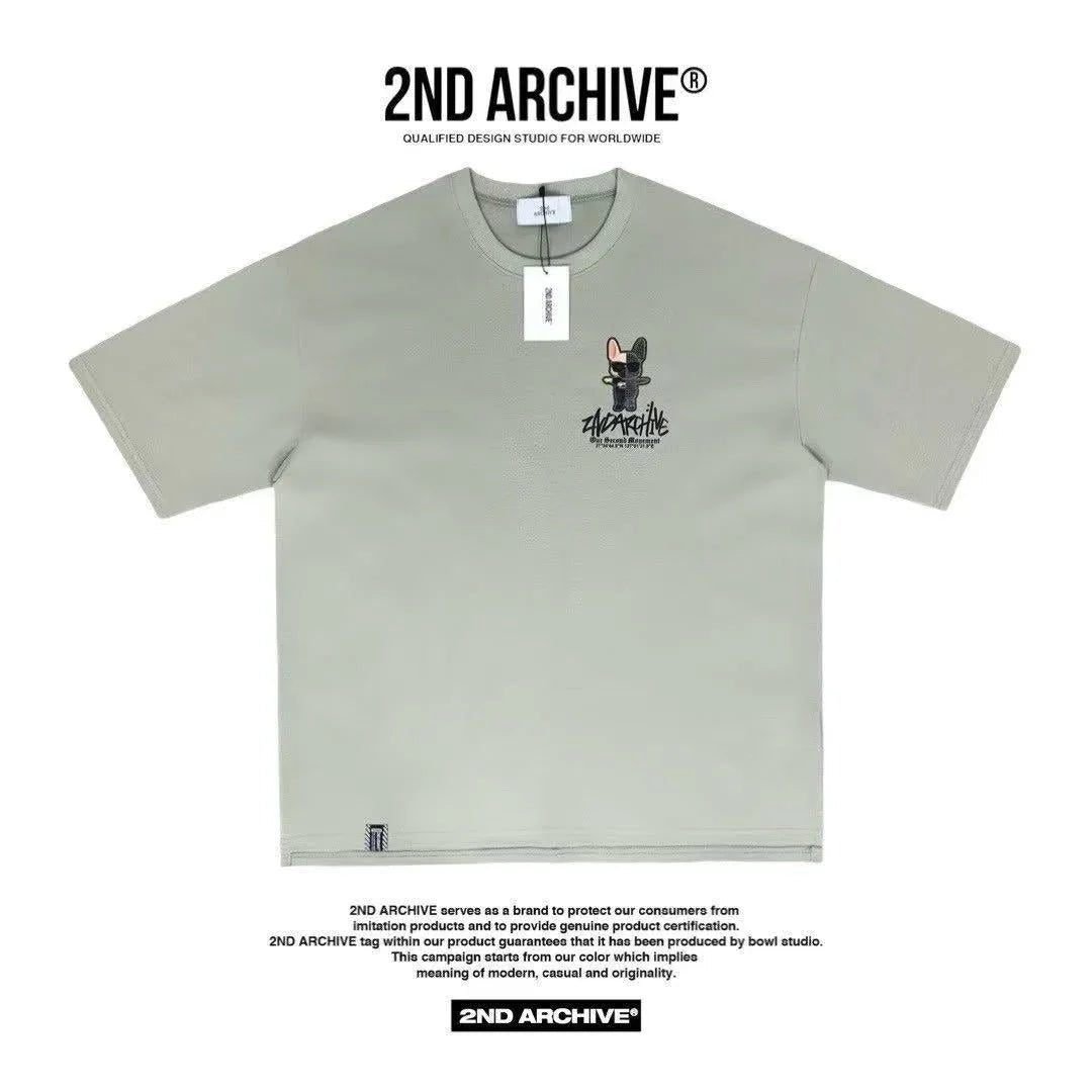 🇰🇷韓國直送🇰🇷 2ND ARCHIVE Half Buldog Scotch Short Tee - HLY & CHOCCICO