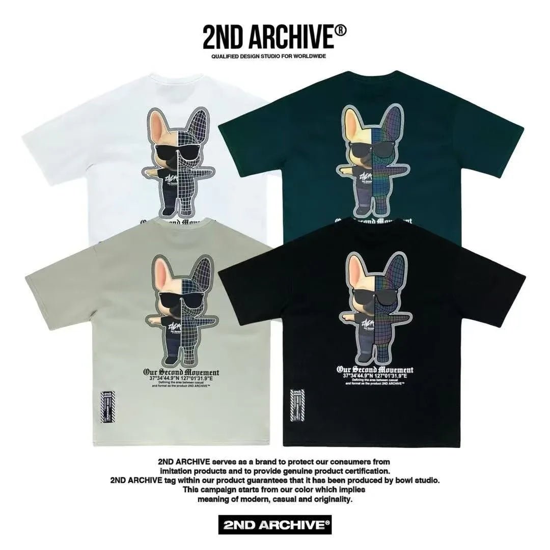 🇰🇷韓國直送🇰🇷 2ND ARCHIVE Half Buldog Scotch Short Tee - HLY & CHOCCICO